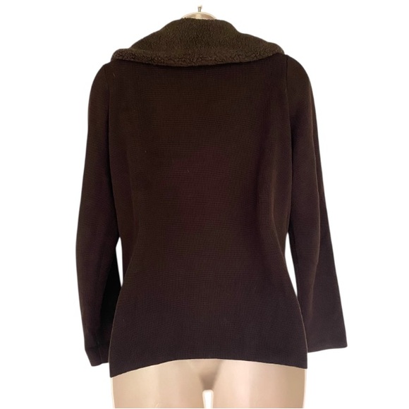 Lauren Ralph Lauren Southwest Wool Blend Faux Fur Sweater Jacket M Western Lodge - Picture 3 of 5